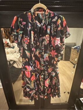 Banjanan Black Floral Multicolor Lightweight dress